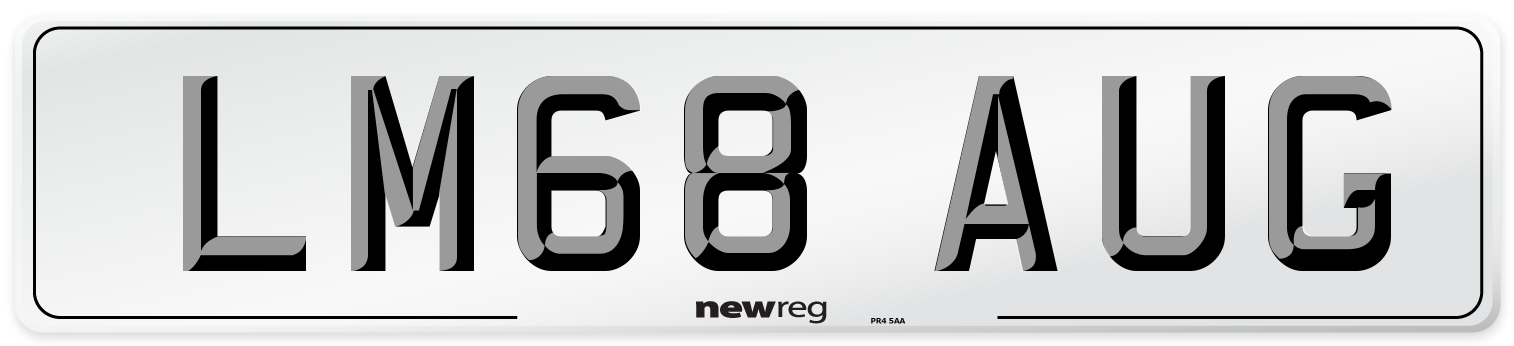 LM68 AUG Number Plate from New Reg
